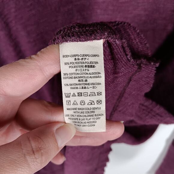 Free People We the Free Split Back Turtleneck Purple size Large - Picture 7 of 7